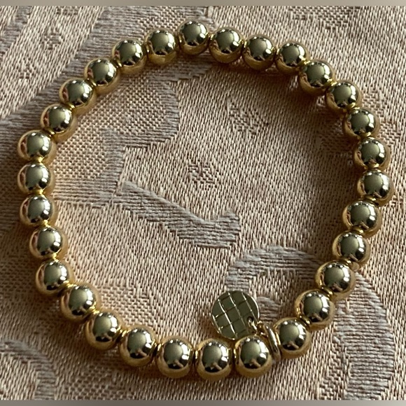 TALBOTS Set: Gold Tone, Beaded Choker & Matching Stretch Bracelet - Picture 6 of 6